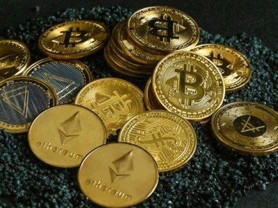 High-tech Cryptocurrency Mining Facility with Security Measures