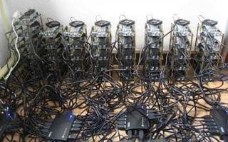 Photo of a modern UK mining farm with advanced equipment