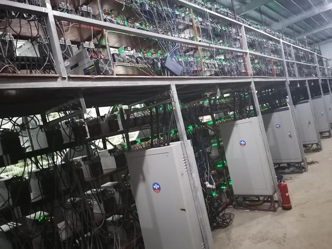 An illustration of a high-performance mining rig in a hosted environment, emphasizing efficiency and profit potential